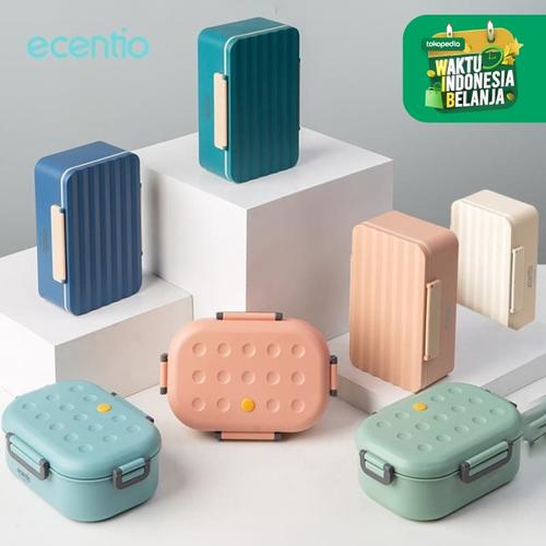 Foto Produk ecentio Kotak Makan Siang Kapasitas Besar Bulat Persegi 900/1000 ml - Hijau, Bulat dari ecentio Official Store
