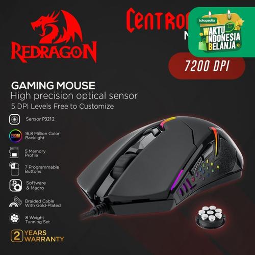 Foto Produk Redragon Gaming Mouse CENTROPHORUS - M601-3 - RGB dari REDRAGON INDONESIA