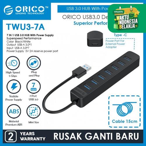 Foto Produk ORICO 7 Port USB 3.0 HUB - TWU3-7A dari ORICO INDONESIA