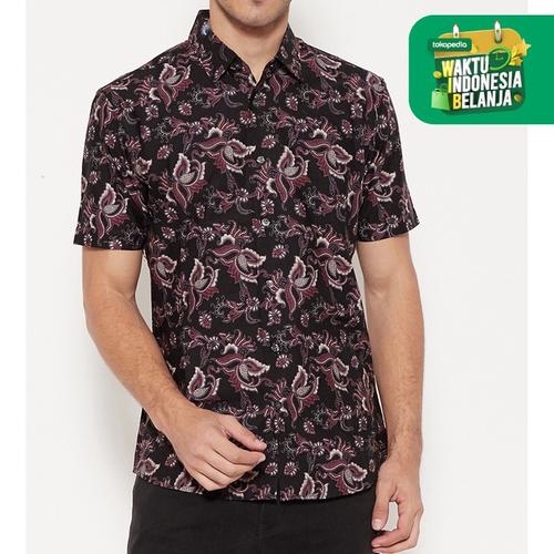 Foto Produk Odza Classic Kemeja Batik Megamendung Kontras kuning - Hitam, XL dari Odza Classic
