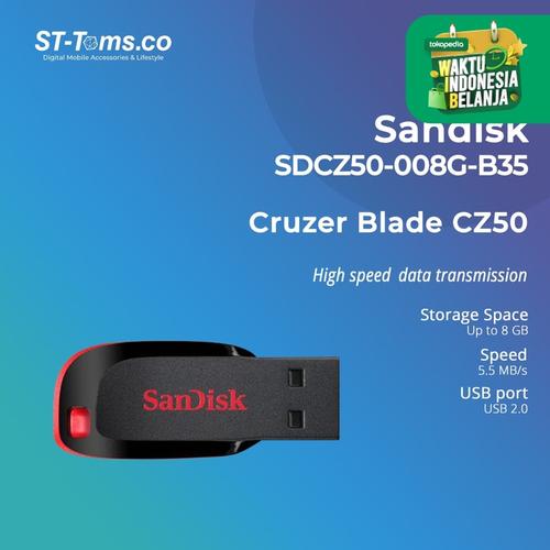 Foto Produk SANDISK Cruzer Blade CZ50 8GB SDCZ50-008G-B35 dari ST-Toms.co