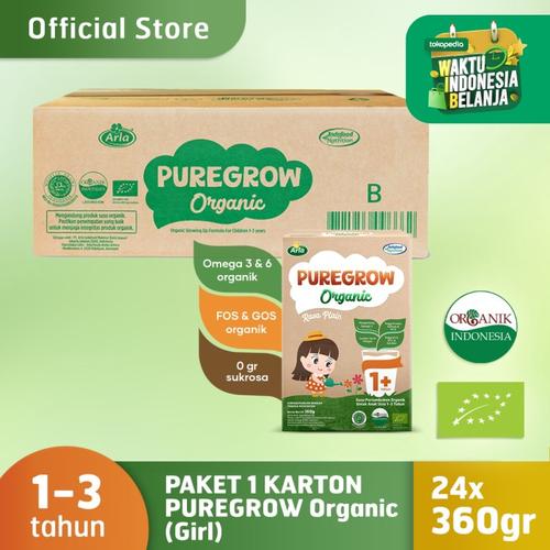 Foto Produk 1 Carton PUREGROW Organic - Susu Formula Organik 1-3 Tahun 360gr Girl dari PUREGROW Organic House