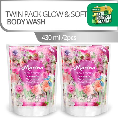 Foto Produk Twin Pack Marina Brightening Body Wash Refill 430ML - Glow&Soften 2pc dari Tempo Store Official
