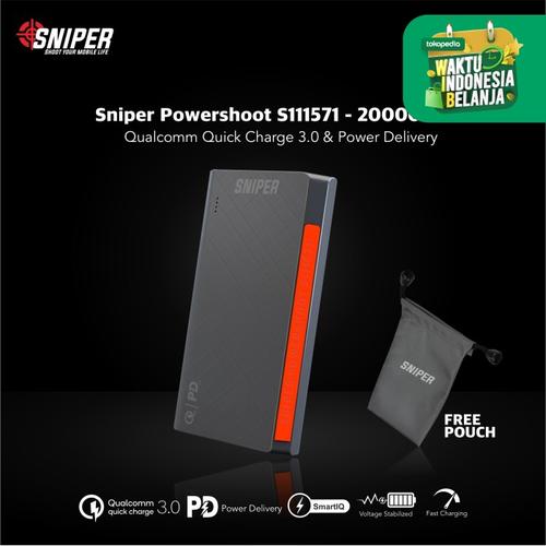 Foto Produk Sniper PowerShoot S111571 - 20000mAh - Flight Friendly Powerbank dari Sniper Indonesia
