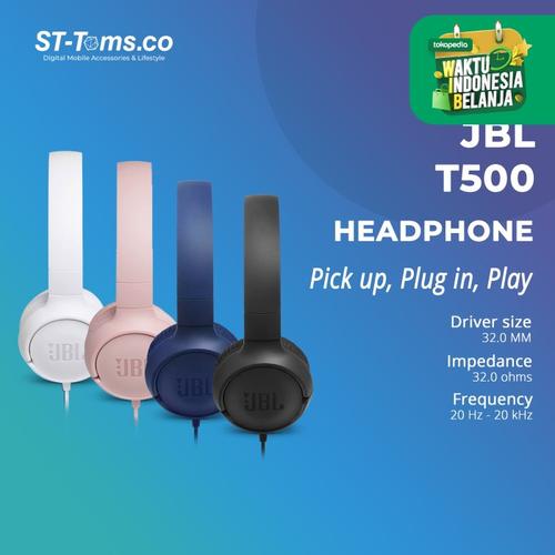 Foto Produk JBL On-Ear Headphone T500 / T 500 - Hitam dari ST-Toms.co