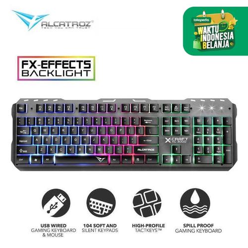 Foto Produk Alcatroz Gaming Keyboard XKB-300 Spill Proof with 9 Backlight Effect - XKB-300 dari Alcatroz Official Store