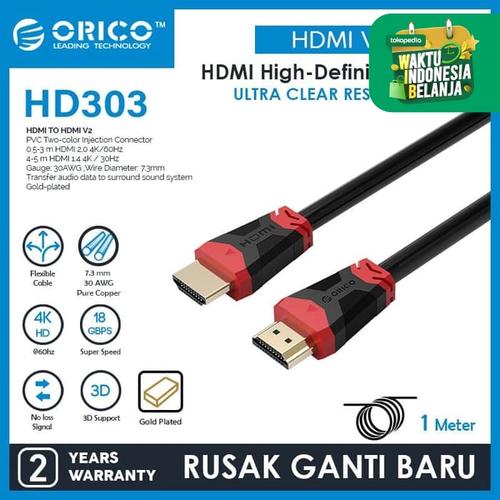 Foto Produk ORICO HD303-10 HDMI 2.0 High-definition Cable - 1 meter dari ORICO INDONESIA