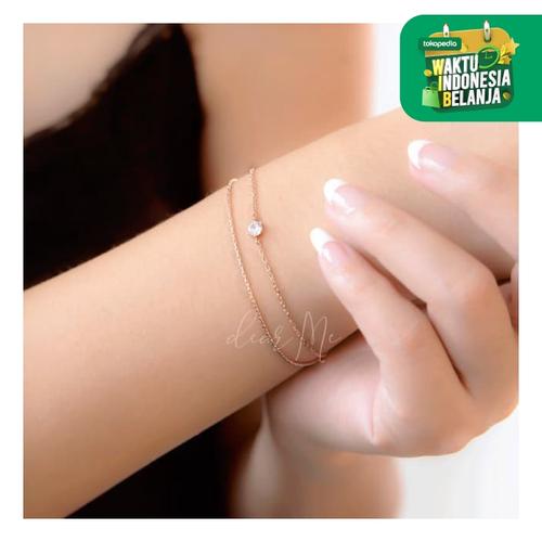 Foto Produk Dear Me - Martha Bracelet (S925 with 18K Gold Plating & Crystals) - Silver dari Dear Me Jewelry