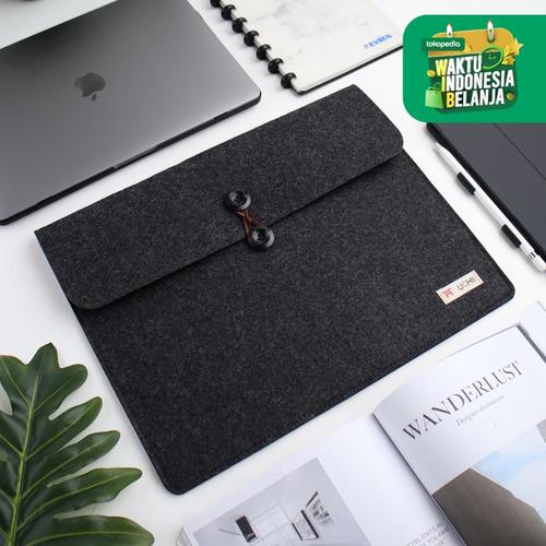 Foto Produk UCHII Portable Laptop Felt Bag Holder | File Map Kain Kancing 15.4" L dari uchii store