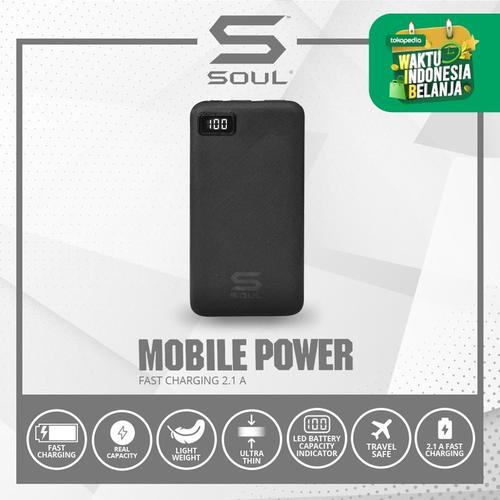 Foto Produk Powerbank Soul LED Fast Charging 2.1A, Ultra Light Slim 10.000 mAh dari Soul official