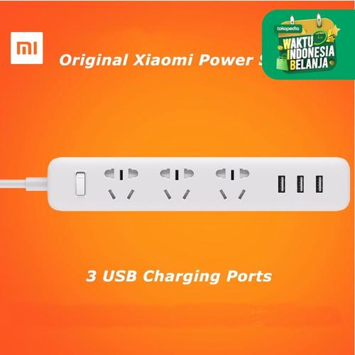 Foto Produk Stop kontak / Colokan Listrik Xiaomi Mi Smart power + 3 USB Port 2A - Putih dari lbagstore