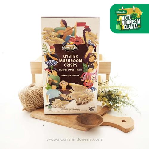 Foto Produk Bionic Farm, oyster mushroom chips BBQ 50gr dari Nourish Indonesia
