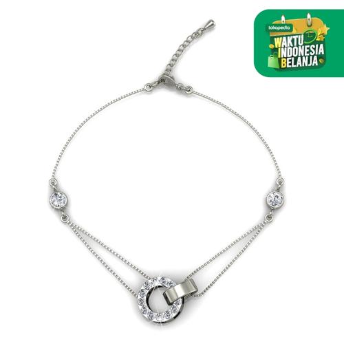 Foto Produk Circle Me Bracelet - Gelang Crystal Swarovski by Her Jewellery - White Gold dari Her Jewellery