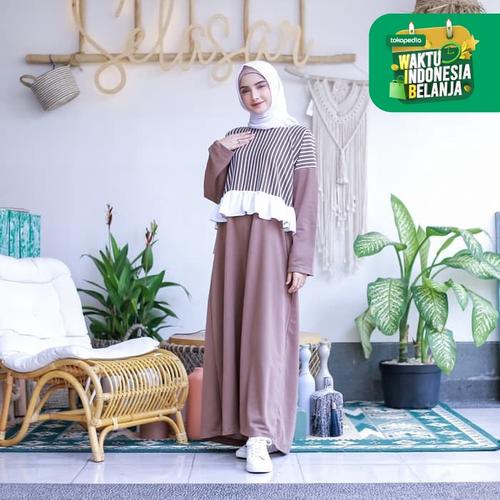 Foto Produk Mybamus Vallentino Stripe Dress Mocca M15353 R90S5 dari Mybamus Official