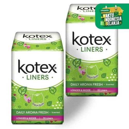 Foto Produk Kotex Liners Longer & Wider Daun Sirih 32s 2 Pack dari KOTEX HUGGIES INDONESIA
