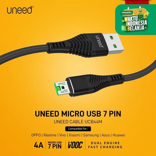 Foto Produk UNEED Braided Kabel Data Micro USB 7pin Max 4A VOOC / QC 3.0 - UCB44M dari Uneed Indonesia