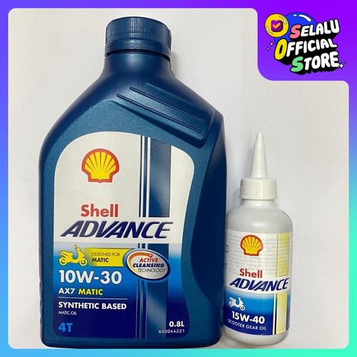 Foto Produk PAKET OLI MATIC SHELL ADVANCE AX7 SCOOTER 0.8L 10W30 + SHELL OLI GEAR dari Lestari Motor 2