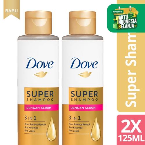 Foto Produk Dove 3 in 1 Super Shampoo Serum 125ml Twin Pack dari Unilever Official Store