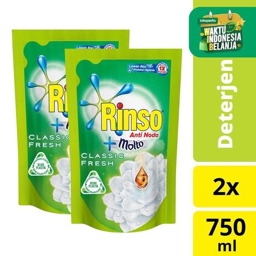 Foto Produk Rinso Deterjen Cair Anti Noda 750ml - Twin Pack dari Unilever Official Store