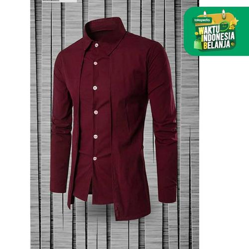 Foto Produk DARWIN KEMEJA POLOS PRIA LENGAN PANJANG KEMEJA COWO FORMAL SLIM FIT - Maroon, XS dari FortKlass