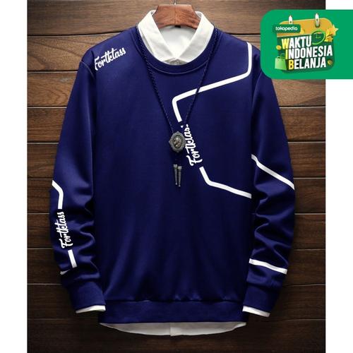 Foto Produk FortKlass Sweater Hoodie Unisex Lengan Panjang Pria Wanita - Navy dari FortKlass