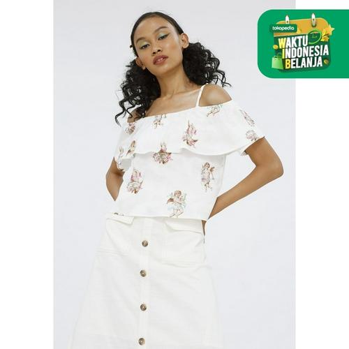 Foto Produk Colorbox Cold Shoulder Blouse With Flare I:Bswfcr120F010 White - White, XL dari Colorbox Indonesia