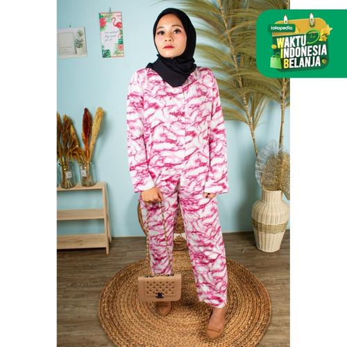 Foto Produk FortKlass ST LP One Set TIE DYE Motif Rayon Stelan DailySet DYE CUT - LAVEN PINK dari FortKlass