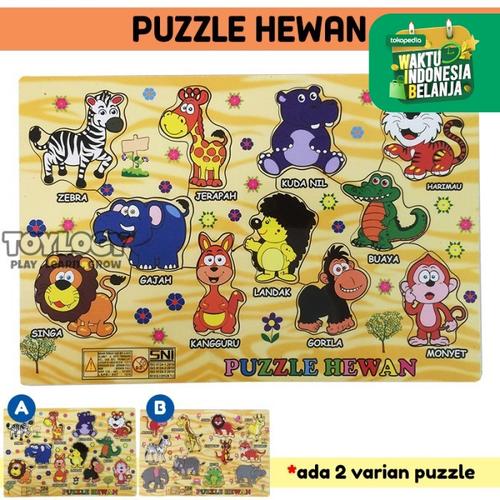 Foto Produk Mainan Edukasi Anak Puzzle Kayu Hewan Fauna Binatang Safari Wooden dari Toylogy