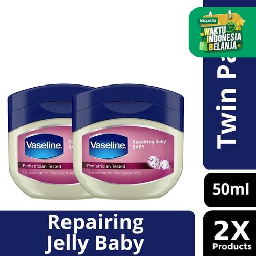 Foto Produk Vaseline Hypoallergenic Repairing Jelly Baby 50Ml Twin Pack dari Unilever Official Store