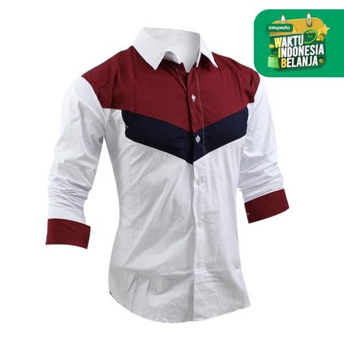 Foto Produk FortKlass RONALD Kemeja Polos Pria Lengan Panjang Kemeja Kerja Formal - Putih, L dari FortKlass
