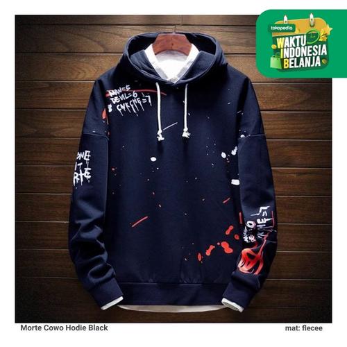 Foto Produk FortKlass ABSTRAK Sweater Hoodie Unisex Lengan Panjang Pria Wanita - Navy dari FortKlass