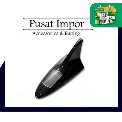 Foto Produk Antena Sirip Hiu Mobil Dengan Lampu LED Tenaga Surya Solar - Hitam dari Pusat Impor