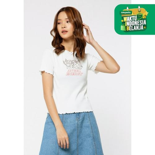 Foto Produk Colorbox Rib Crop Printed T-Shirt I:Tskkey120G017 Off White - Off White, M dari Colorbox Indonesia