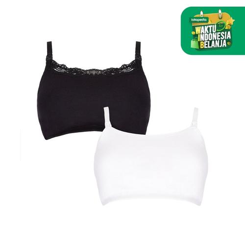 Foto Produk black and white nursing sleep bras - 2 pack - SMALL dari Mothercare ELC Official