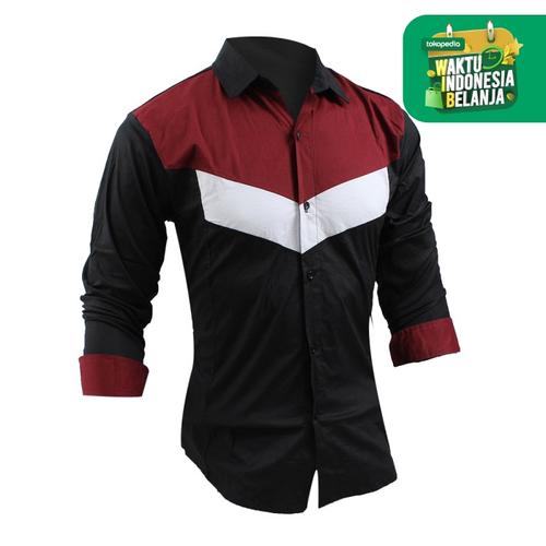 Foto Produk FortKlass RONALD Kemeja Polos Pria Lengan Panjang Kemeja Kerja Formal - Hitam, S dari FortKlass