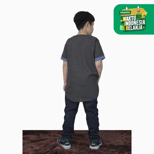 Foto Produk Baju Koko kurta Lengan pendek anak remaja Muslim - Jfashion Ghofur - Abu-abu, 12 dari j--fashion