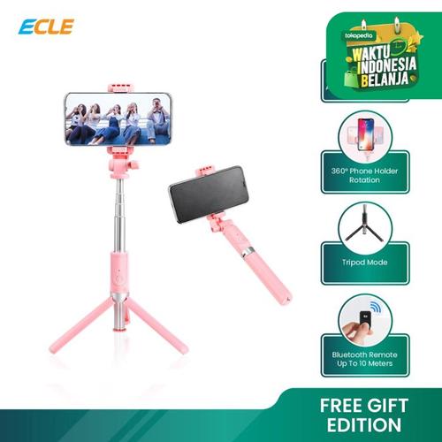 Foto Produk ECLE Selfie Stick Bluetooth Remote Tongsis / Tripod / Tomsis BSE1001 - Hitam dari ECLE Official Store