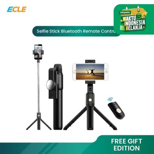 Foto Produk ECLE Selfie Stick Bluetooth Remote Tongsis / Tripod / Tomsis BSE1004 - Hitam dari ECLE Official Store