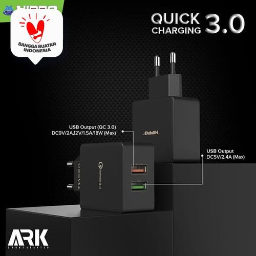 Foto Produk Hippo Ark 2 Adaptor Charger Quick Charge 3.0 TOTAL 30 W dari Hippo Official Store