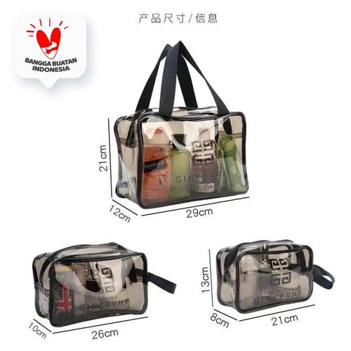 Foto Produk Tas Kosmetik Portable Model Transparan Bahan Plastik untuk Travel - 26x15x10 dari SUNXIN