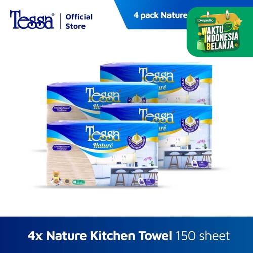 Foto Produk Tissue Tessa - 4 pack Nature Kitchen Towel Interfold 150s Unbleach dari Tissue Tessa