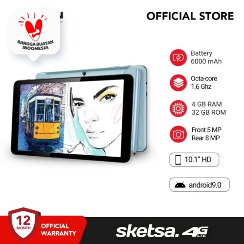 Foto Produk Advan Tab Sketsa 10" 4GB 32GB Octacore Android9 Garansi Resmi dari Advan Official Store