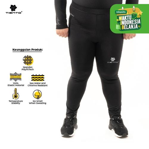 Foto Produk Baselayer Manset Tiento Long Pants Black Silver Men Jumbo - XL dari TIENTO