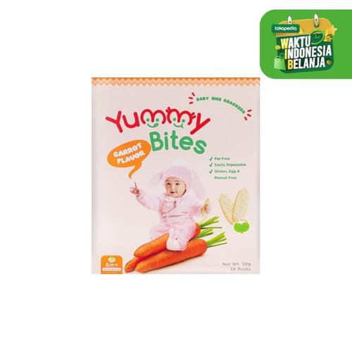 Foto Produk Yummy Bites Baby Rice Crackers Snack Bayi Biskuit Bayi 50 gr - Wortel dari i do my hobbies