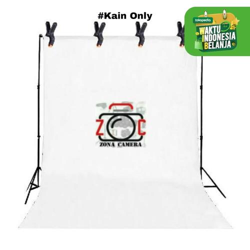 Foto Produk Background Polos Kain Foto Putih 3 x 2.5m dari zona camera