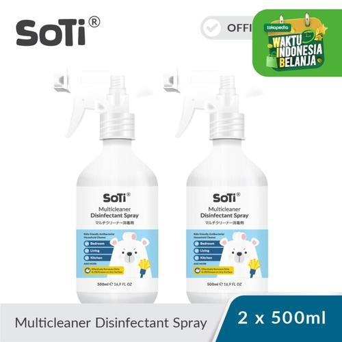 Foto Produk SOTI® Multicleaner Disinfectant Spray 500ml 2pcs / Disinfektan Anak dari Soti Baby