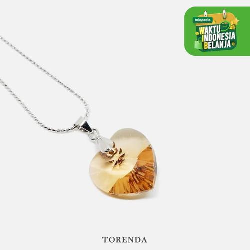 Foto Produk Torenda Kalung Liontin Love Pendant with Swarovski - Emas (LtColTop) dari TORENDA