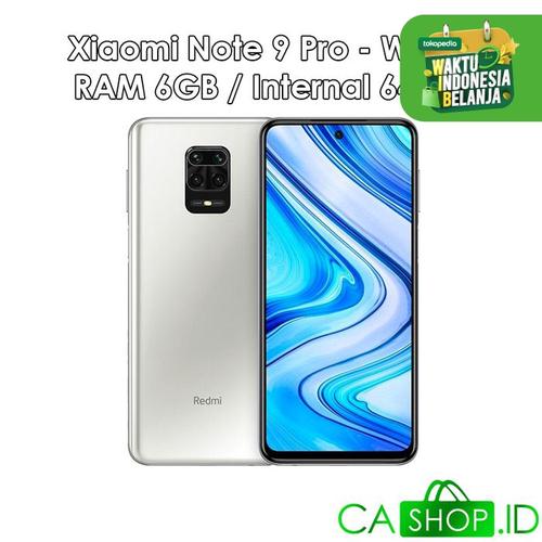 Foto Produk Xiaomi Redmi Note 9 Pro - 6GB 64GB (6/64) - New Original Garansi Resmi - Glacier White dari CA Shop