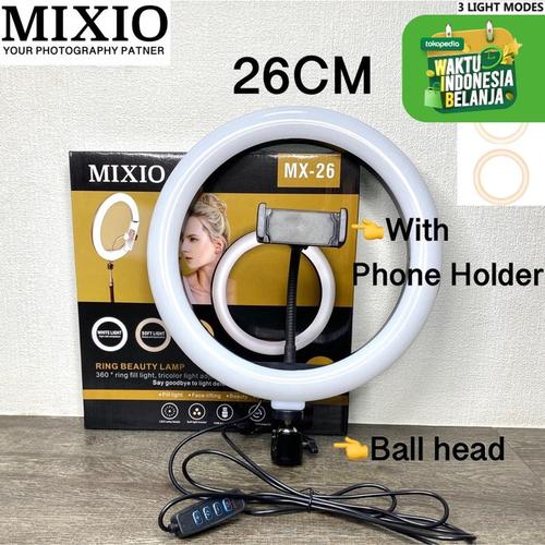 Foto Produk MIXIO RING LIGHT LED 26CM Lampu 26 cm Make Up Vlog Lampu Ringlight dari MIXIO Official Store