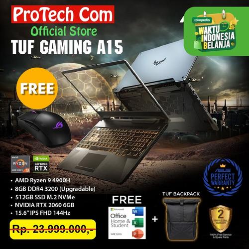 Foto Produk ASUS TUF GAMING A15 FX506IV RYZEN 9 4900H 8GB 512GB RTX2060 6GB 144HZ dari Protech Computer